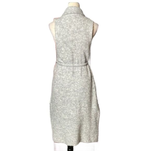 Lou & Grey Wool Blend Long Grey Sweater Vest/Duster w/Slits & Pockets (Small) - Picture 4 of 14